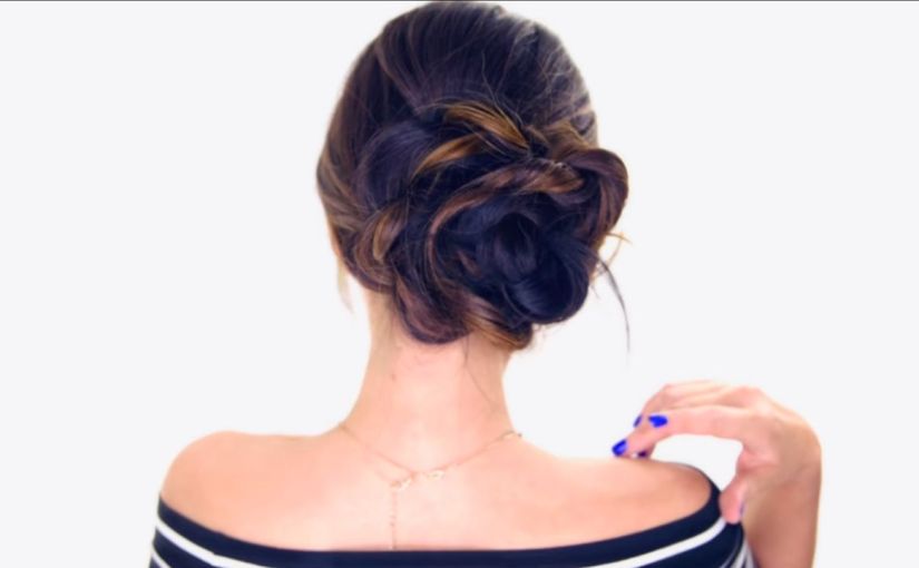 Floral Side Bun Hairstyle